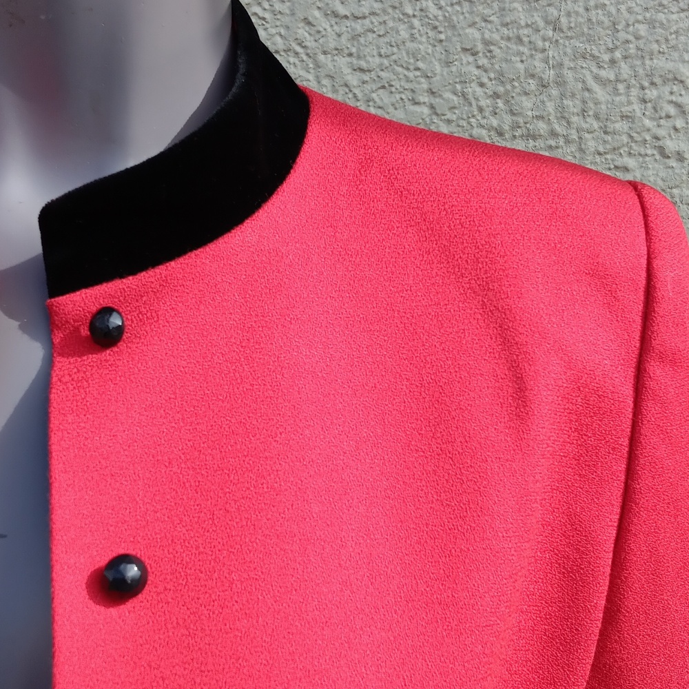 RENLYN PETITE for SAKS LADIES RED VINTAGE PURE WOOL LUXURY JACKET/BLAZER